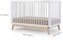 dadada Soho 3-in-1 Convertible Crib - White/Natural