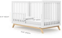 dadada Soho 3-in-1 Convertible Crib - White/Natural