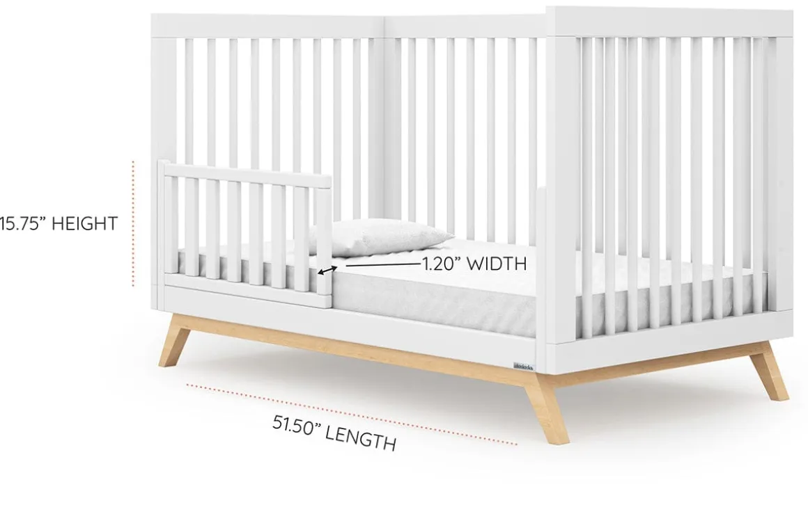 dadada Soho 3-in-1 Convertible Crib - White/Natural