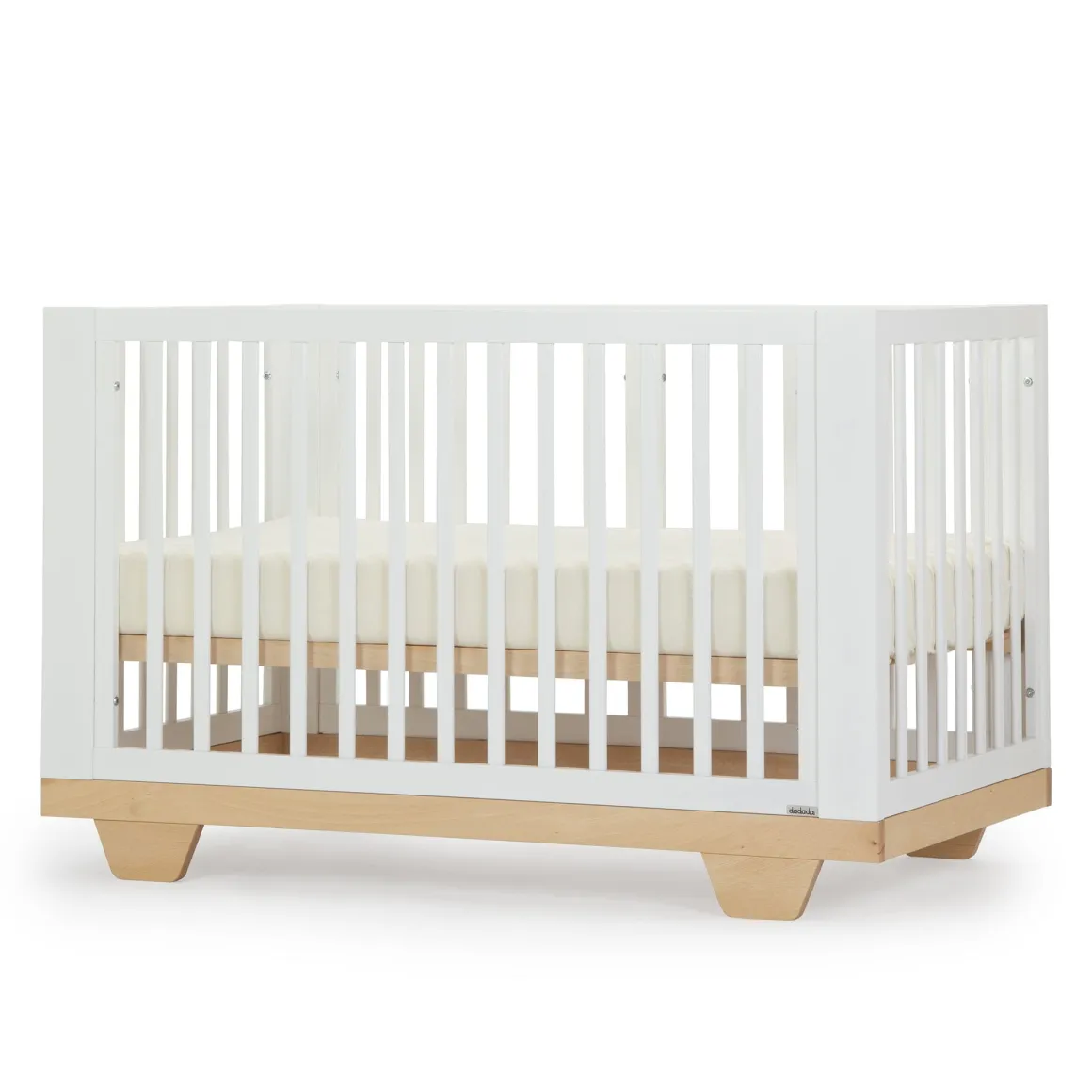 dadada Spirit 8-in-1 Convertible Crib - White / Natural