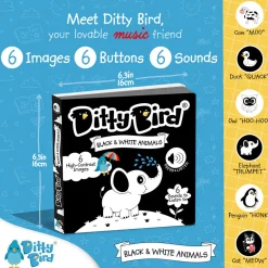 Ditty Bird Musical Books - Black and White Animals