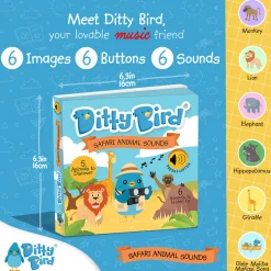 Ditty Bird Musical Books - Safari Animal Sounds