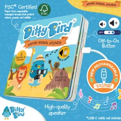 Ditty Bird Musical Books - Safari Animal Sounds