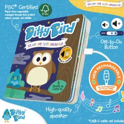 Ditty Bird Musical Books - Touch the Cute Animals