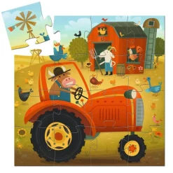 Djeco Mini Tractor Silhouette Puzzle