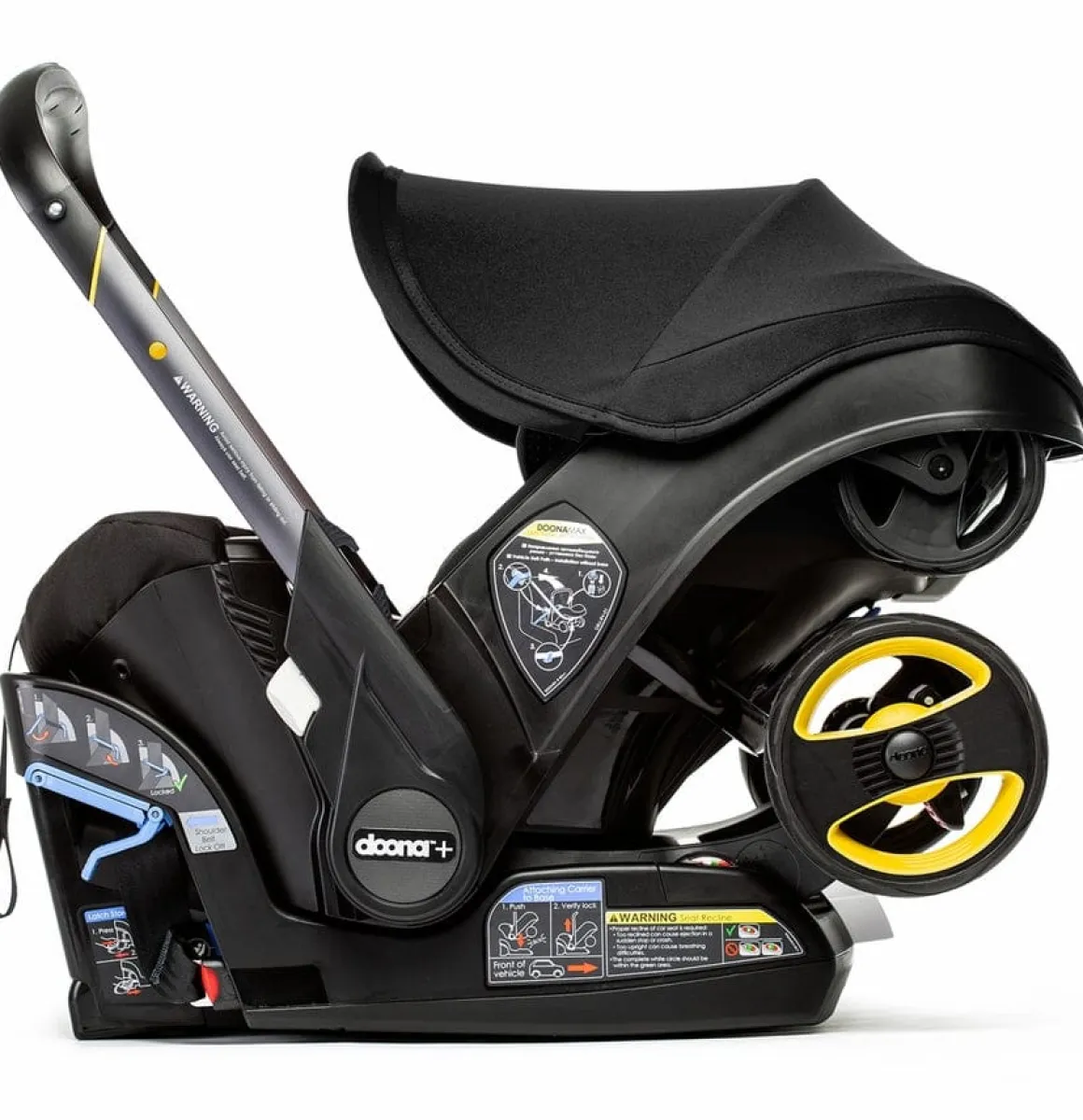 Doona+ Infant Car Seat & Stroller + SensAlert Pad Bundle - Nitro Black