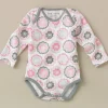 DwellStudio Zinnia Rose Long Sleeve Bodysuit 0-3 Mo.