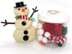 Earth Grown KidDoughs Play Dough Kit - Build a Snowman Dough Globe (Unscented)
