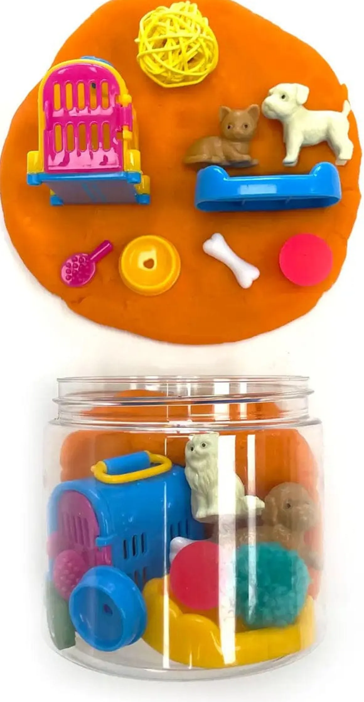 Earth Grown KidDoughs Play Dough-To-Go Jar - Puppies & Kitties (Scented)
