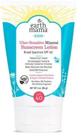 Earth Mama Kids Uber-Sensitive Mineral Sunscreen Lotion SPF 40