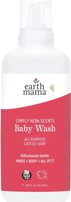 Earth Mama Non-Scents Super Stars Baby Wash and Lotion Bundle