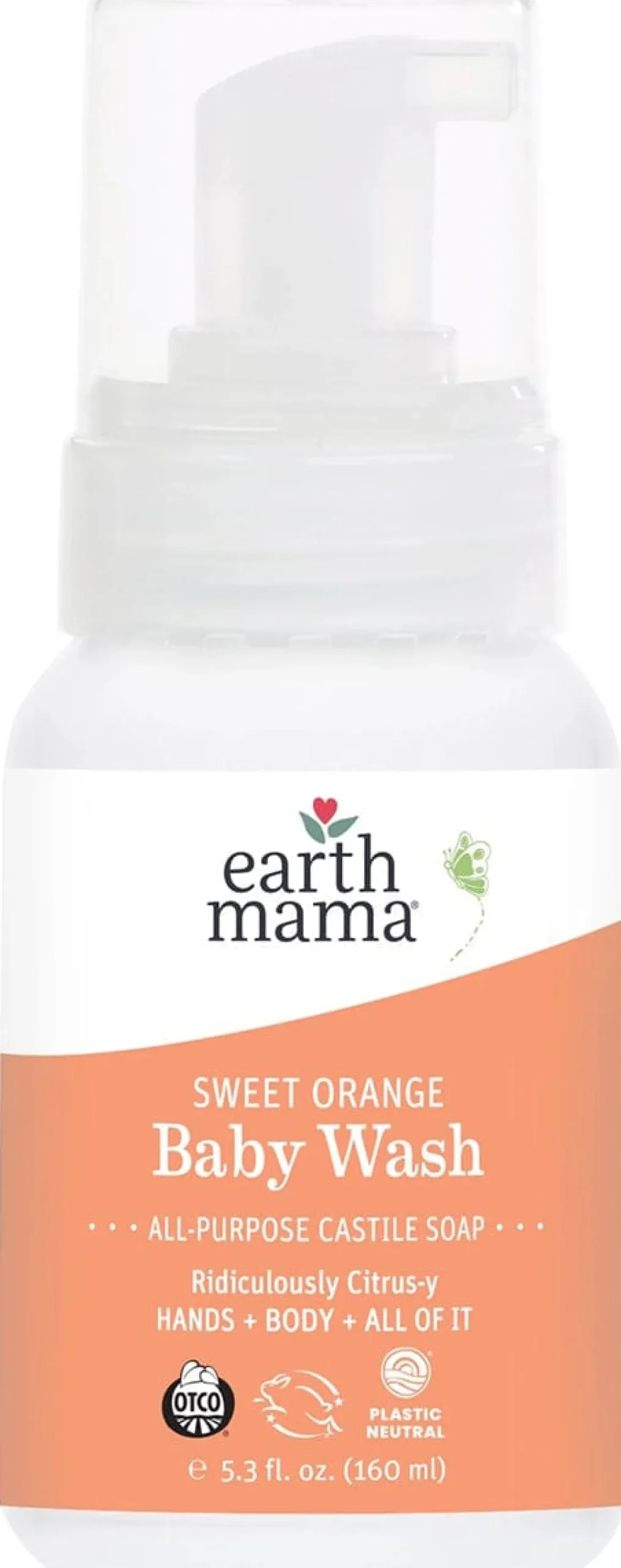 Earth Mama Sweet Orange Castile Baby Wash, 5.3 fl. oz.