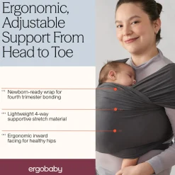 Ergobaby Aura Wrap, Sustainable Knit - Soft Black
