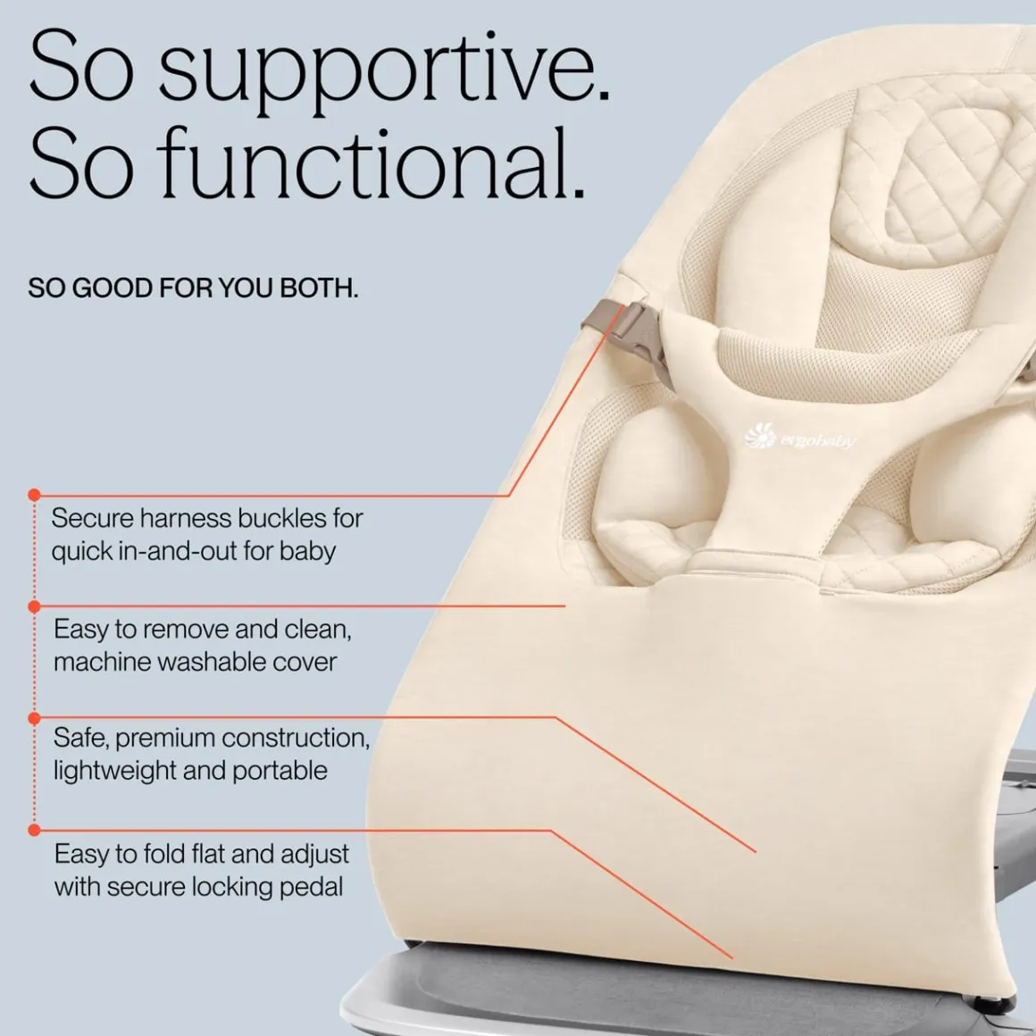 Ergobaby Evolve 3-in-1 Bouncer - Cream