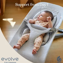 Ergobaby 3-in-1 Evolve Bouncer + Toy Bar Bundle - Light Grey