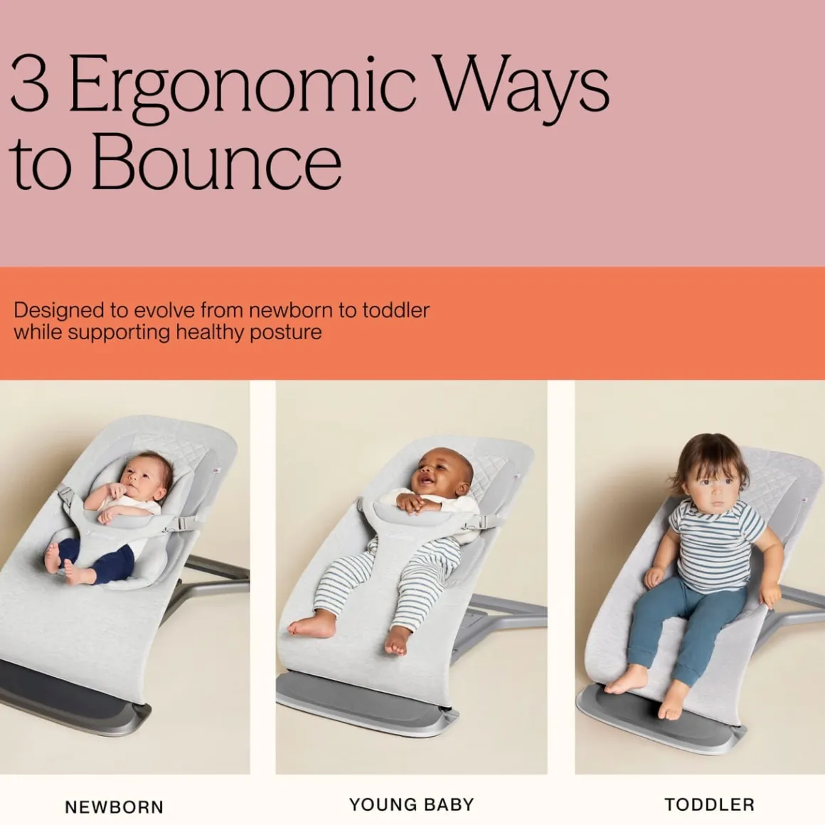 Ergobaby 3-in-1 Evolve Mesh Bouncer - Cream