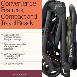 Ergobaby Metro 3 Compact City Stroller - Soft Olive