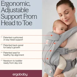 Ergobaby Omni Deluxe Baby Carrier, Mesh - Pearl Grey