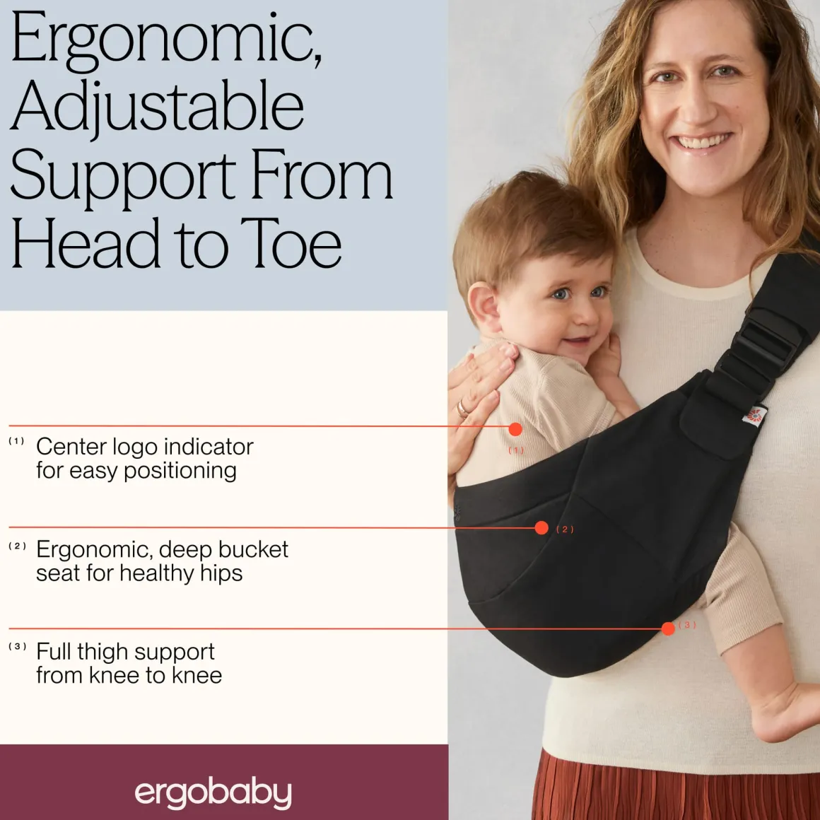 Ergobaby Upsie Toddler Sling Carrier - Onyx Black