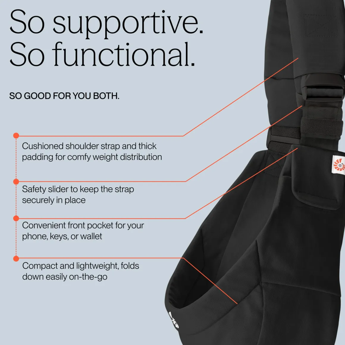 Ergobaby Upsie Toddler Sling Carrier - Onyx Black