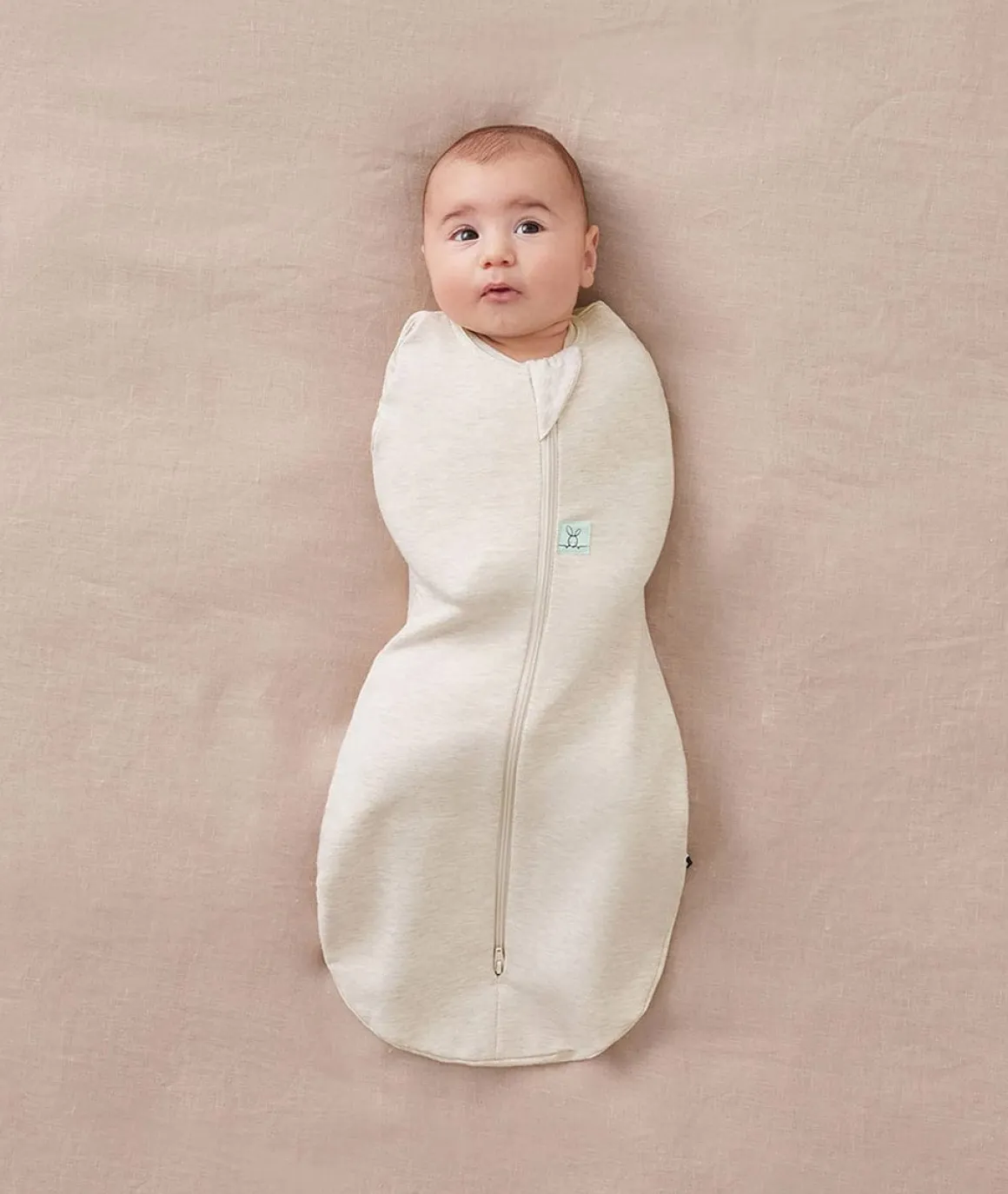 ergoPouch Cocoon Swaddle Sack 1.0 TOG - Oatmeal Marle, 0-3 Months