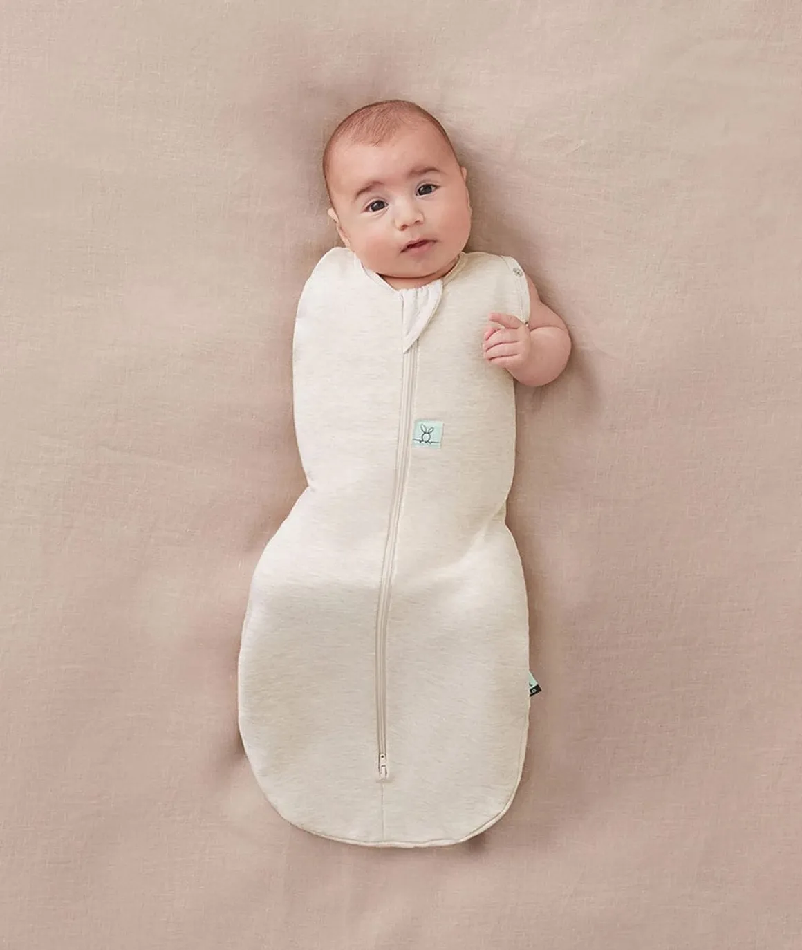 ergoPouch Cocoon Swaddle Sack 1.0 TOG - Oatmeal Marle, 0-3 Months