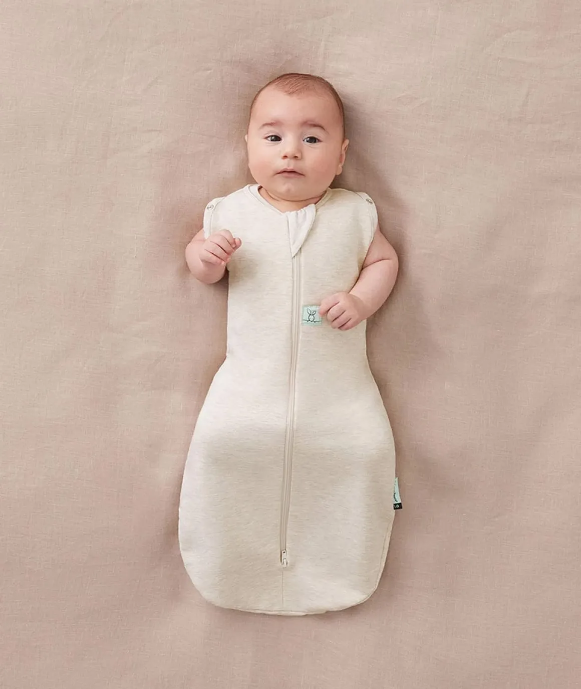 ergoPouch Cocoon Swaddle Sack 1.0 TOG - Oatmeal Marle, 0-3 Months