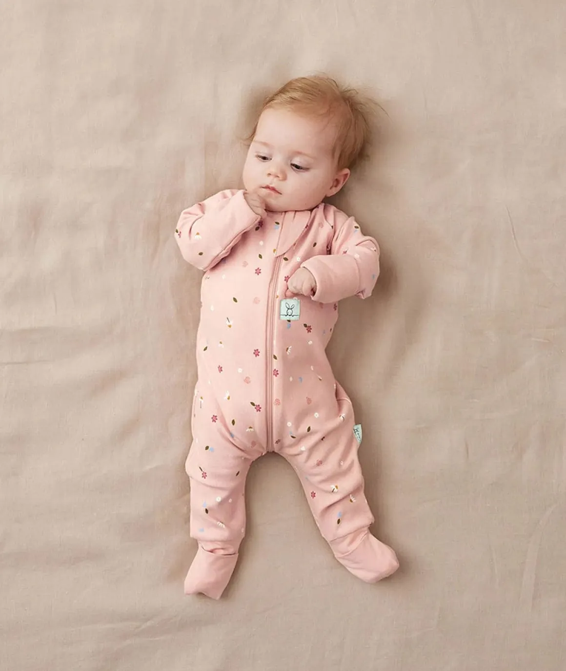 ergoPouch Layers Long Sleeve Romper 1.0 TOG - Daisies, 0-3 Months