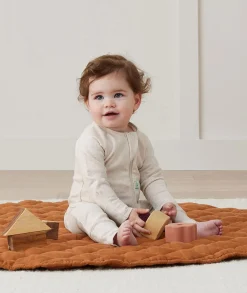 ergoPouch Layers Long Sleeve Romper 1.0 TOG - Oatmeal Marle, 0-3 Months