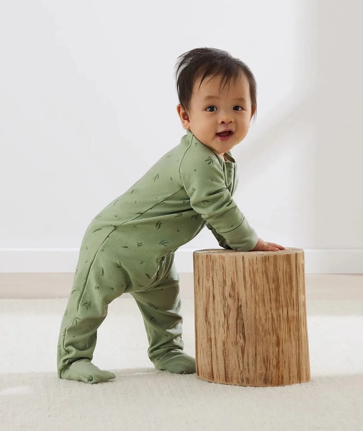 ergoPouch Layers Long Sleeve Romper 1.0 TOG - Willow, 3-6 Months