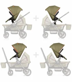 Evenflo Pivot Xplore All-Terrain Stroller Wagon + Second Seat Bundle - Gypsy