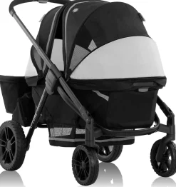 Evenflo Pivot Xplore Dreamz All-Terrain Stroller Wagon with Bassinet Insert - Jetsetter Black