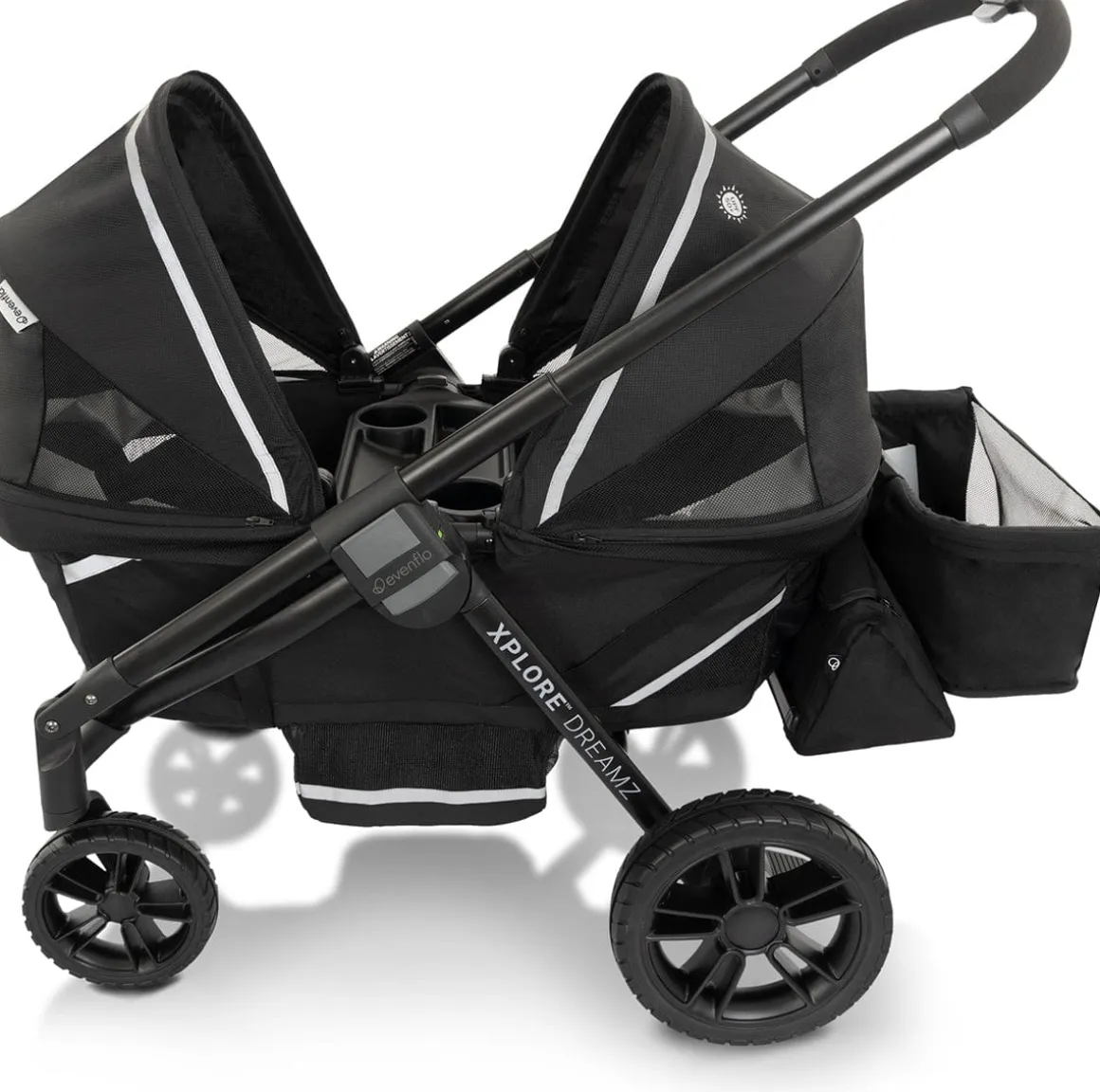 Evenflo Pivot Xplore Dreamz All-Terrain Stroller Wagon with Bassinet Insert - Jetsetter Black
