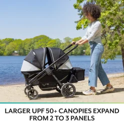 Evenflo Pivot Xplore Dreamz All-Terrain Stroller Wagon with Bassinet Insert - Jetsetter Black