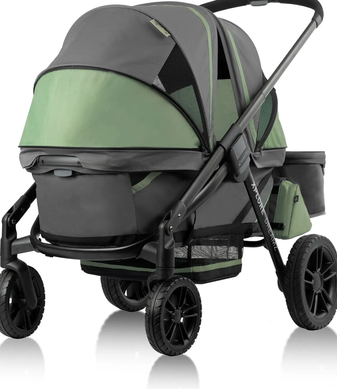Evenflo Pivot Xplore Dreamz All-Terrain Stroller Wagon with Bassinet Insert - Voyager Green