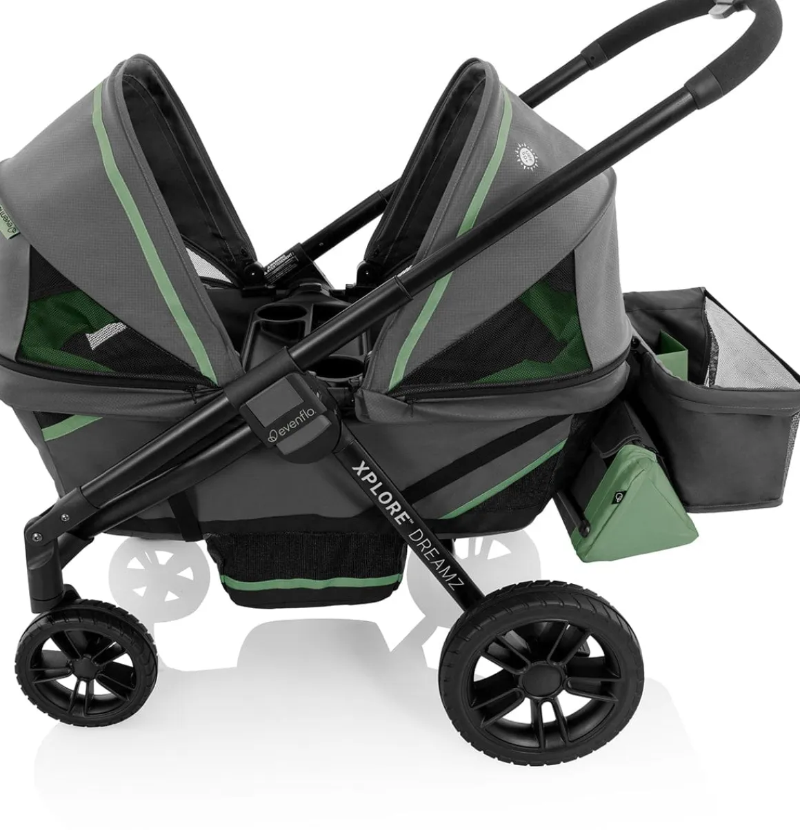 Evenflo Pivot Xplore Dreamz All-Terrain Stroller Wagon with Bassinet Insert - Voyager Green