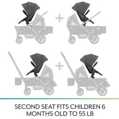 Evenflo Pivot Xplore Stroller Wagon Second Seat - Windsor Gray