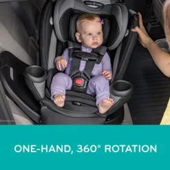 Evenflo Revolve360 Extend All-in-One Rotational Convertible Car Seat with Quick Clean Cover - Revere Gray