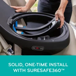 Evenflo Revolve360 Extend Rotational All-in-one Convertible Car Seat With Quick Clean Cover - Revere Gray