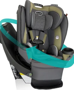 Evenflo Revolve360 Extend Rotational All-in-one Convertible Car Seat With Quick Clean Cover - Rockland Green