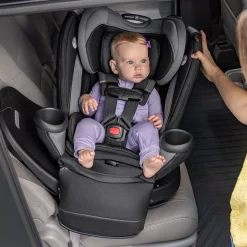 Evenflo Revolve360 Extend Rotational All-in-one Convertible Car Seat With Quick Clean Cover - Rowe Pink