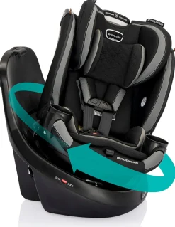 Evenflo Revolve360 Slim 2-in-1 Rotational Convertible Car Seat with Quick Clean Cover - Salem Black