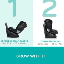 Evenflo Revolve360 Slim 2-in-1 Rotational Convertible Car Seat with Quick Clean Cover - Sutton Purple