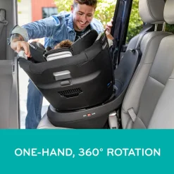 Evenflo Revolve360 Slim 2-in-1 Rotational Convertible Car Seat with Quick Clean Cover - Sutton Purple