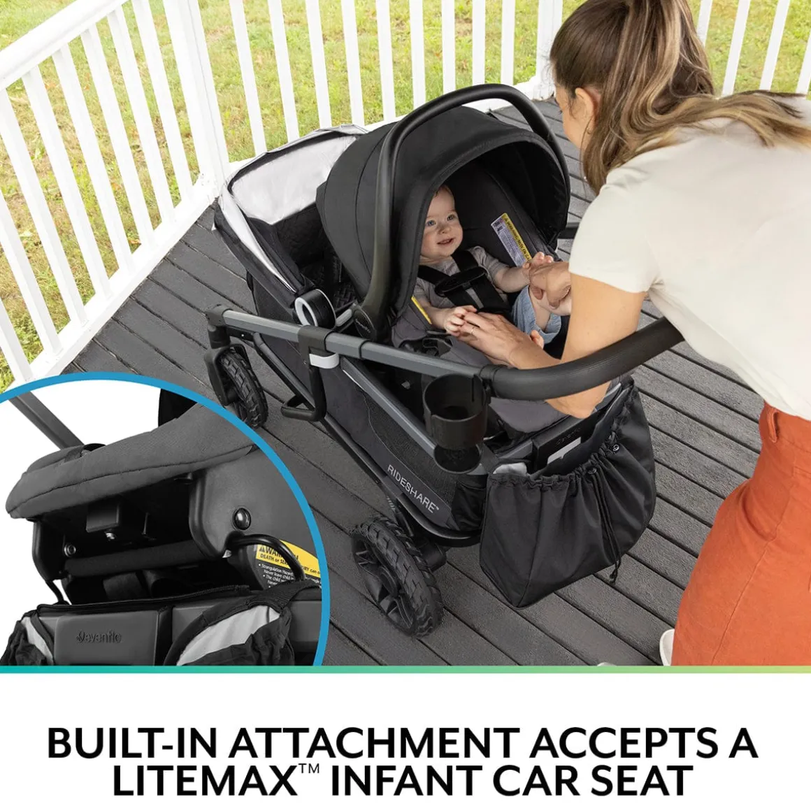 Evenflo Shyft Rideshare All-Terrain Performance Stroller Wagon - Electric Blue