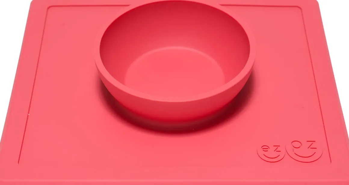 EZPZ Happy Mat Placemat & Bowl - Coral