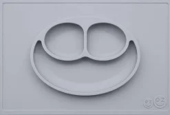 EZPZ Happy Mat Placemat & Plate - Pewter