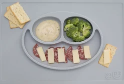 EZPZ Happy Mat Placemat & Plate - Pewter