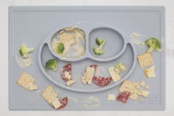 EZPZ Happy Mat Placemat & Plate - Pewter
