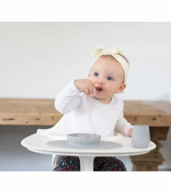 EZPZ Infant Bundle - First Foods Set + Oral Development Tools - Pewter